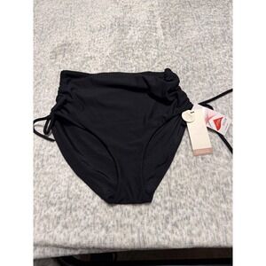 Calla Women's Black High Rise Tummy Control Swim Bottoms Size S NWT